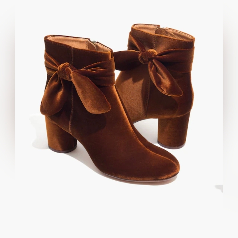 Madewell Esme Bow Boots In Velvet Size 7.5
